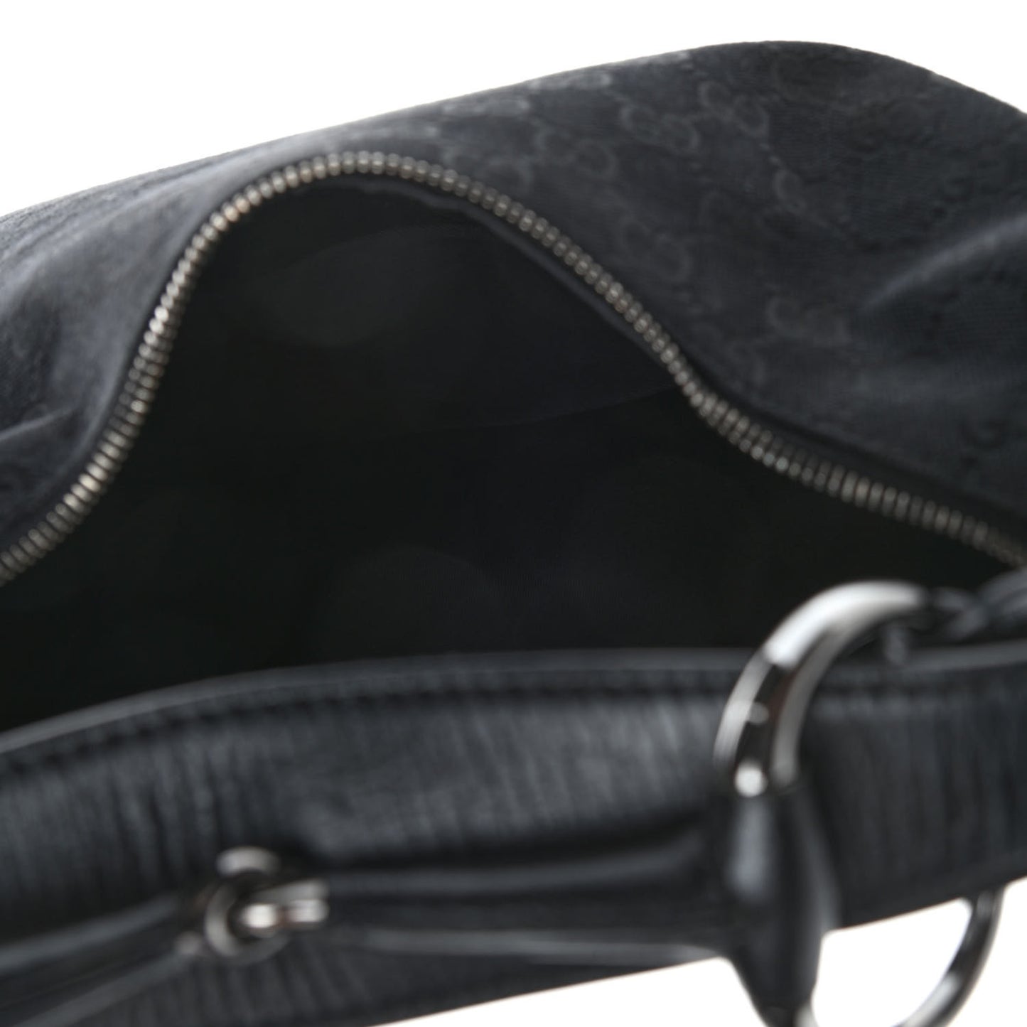 Monogram Medium Horsebit Chain Hobo Black