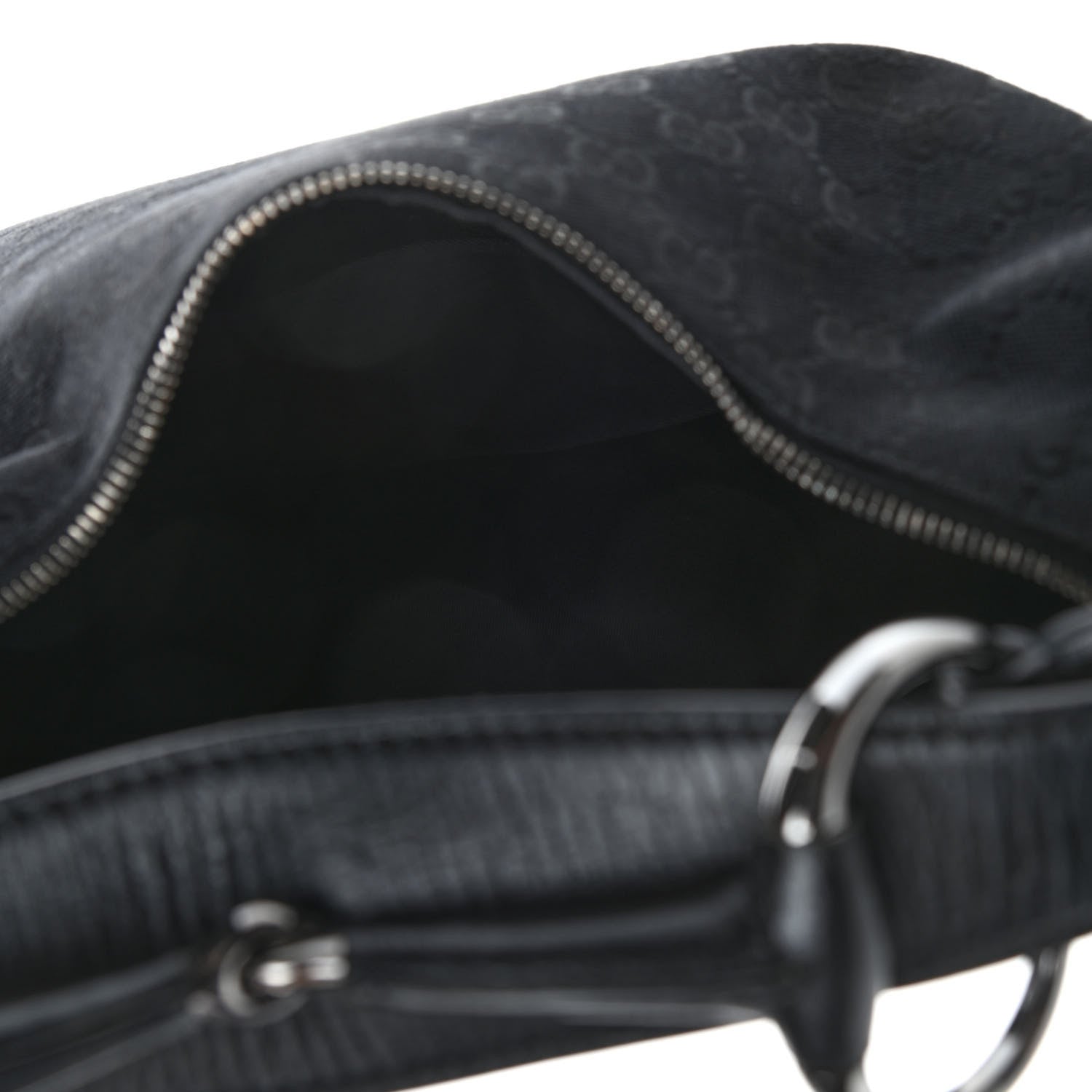Gucci Monogram Medium Horsebit Chain Hobo Black 4 of 10