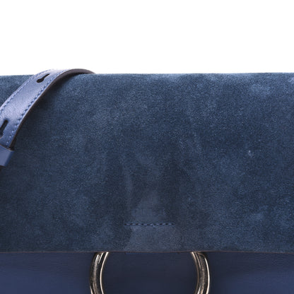 Chloe Suede Calfskin Small Faye Shoulder Bag Majolica Blue 12 of 17