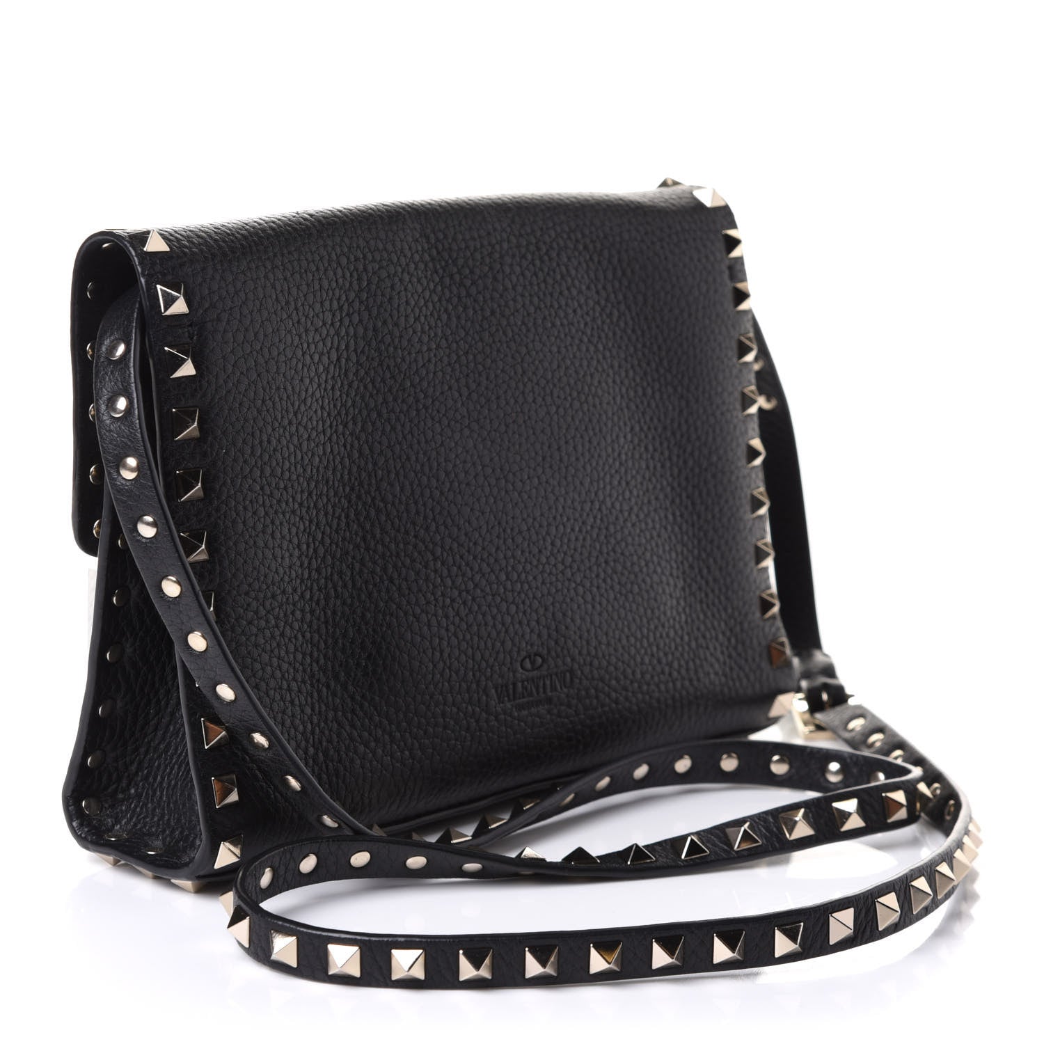 Valentino Garavani Vitello Medium Rockstud Flip Lock Crossbody Bag Black 3 of 9