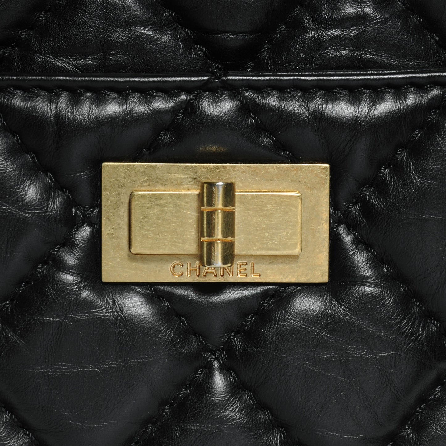 Aged Calfskin Quilted Large Reissue Camera Case Black