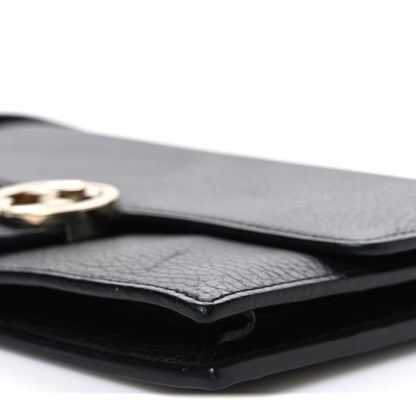 Gucci Dollar Calfskin Interlocking G Chain Wallet Black 10 of 11