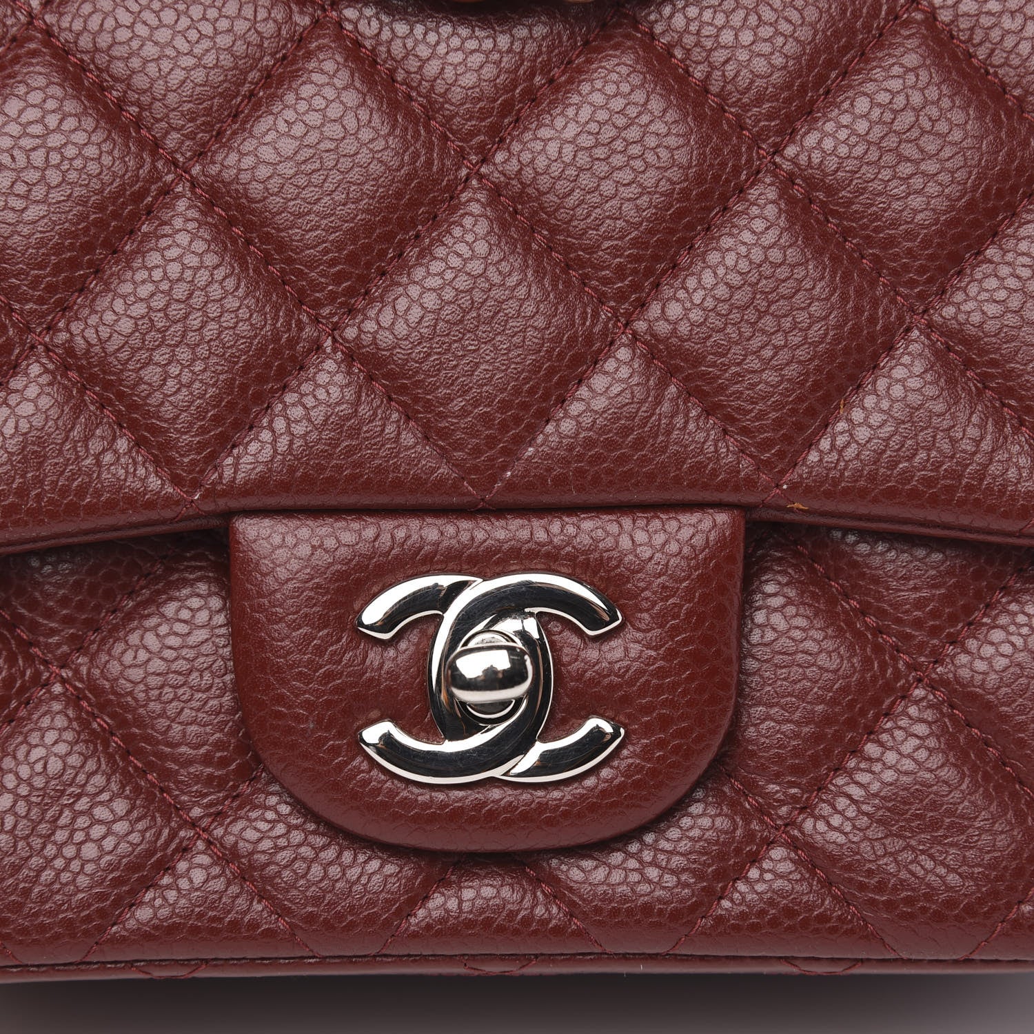 Chanel Caviar Quilted Mini Square Flap Red 11 of 12