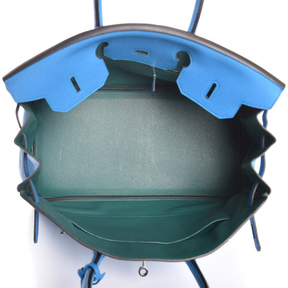 Hermes Togo Verso Birkin 35 Bleu Zanzibar Malachite 7 of 37
