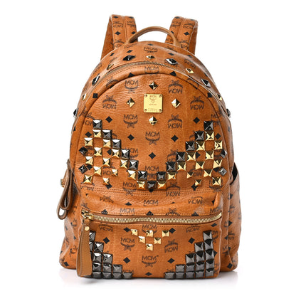 MCM Visetos Studded Medium Stark M Backpack Cognac 1 of 8