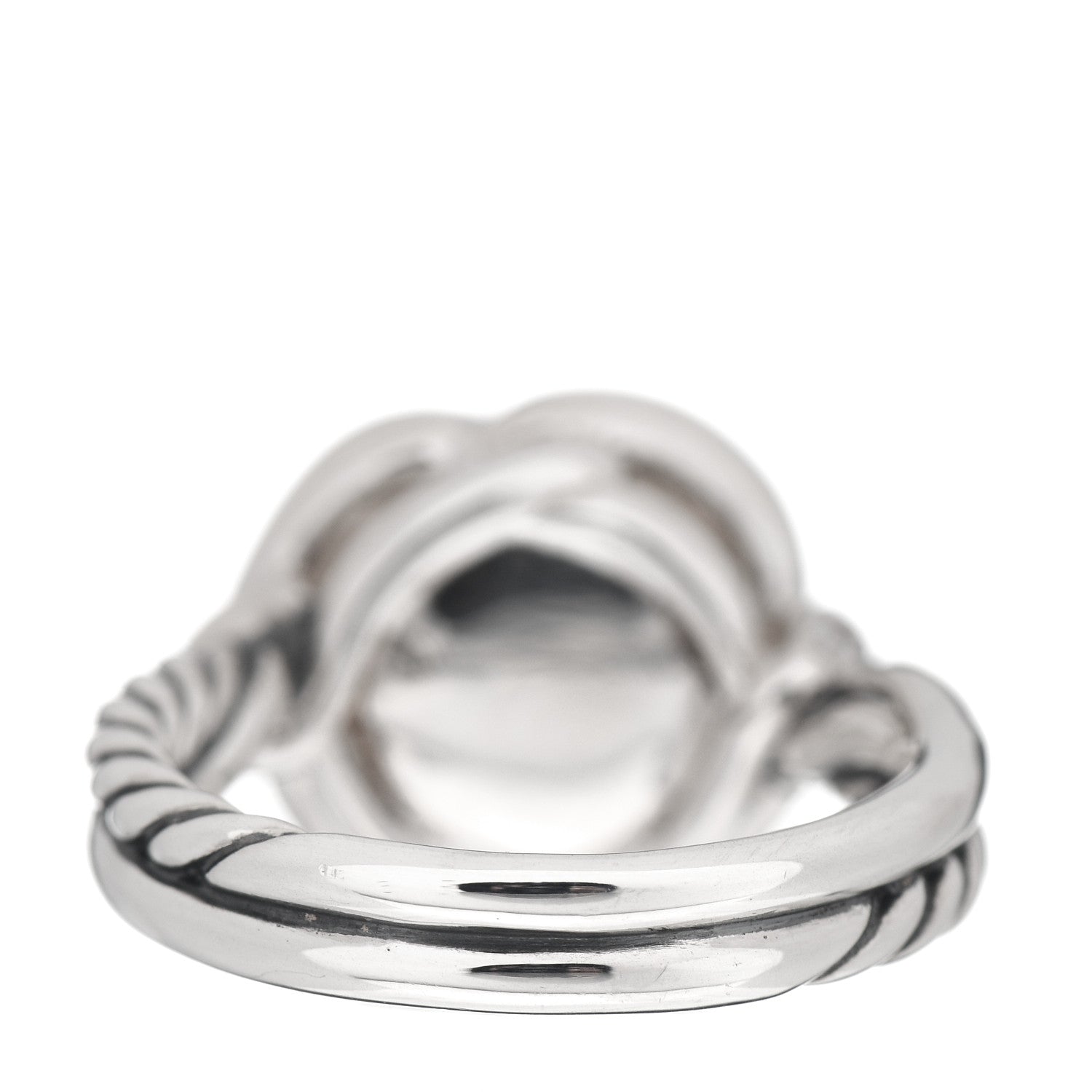 David Yurman Sterling Silver Diamond Pearl 11.5mm Ring 57 8 4 of 5
