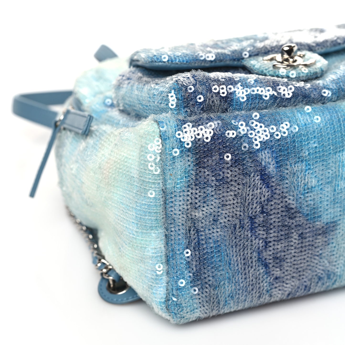 Sequin Tri-color Waterfall Backpack Light Blue