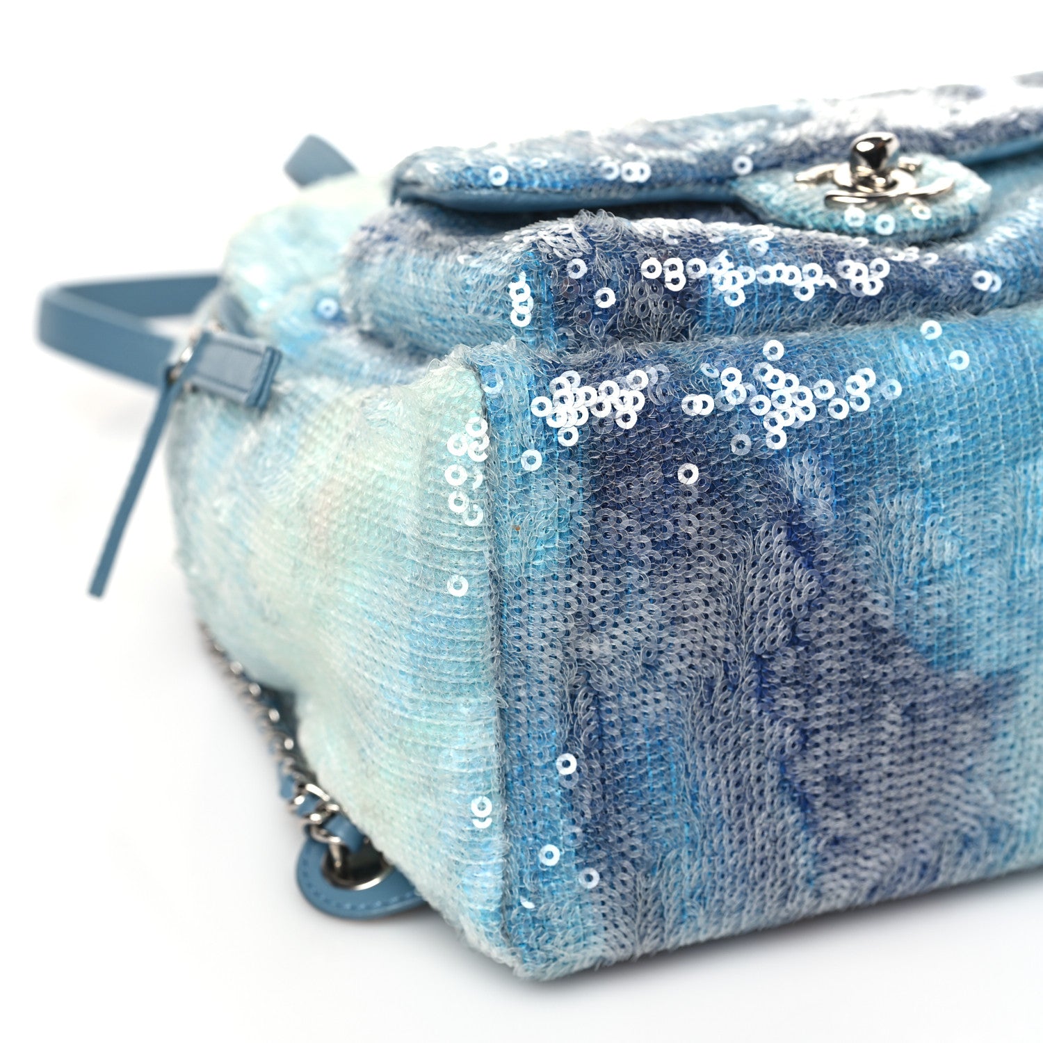 Chanel Sequin Tri-color Waterfall Backpack Light Blue 7 of 11
