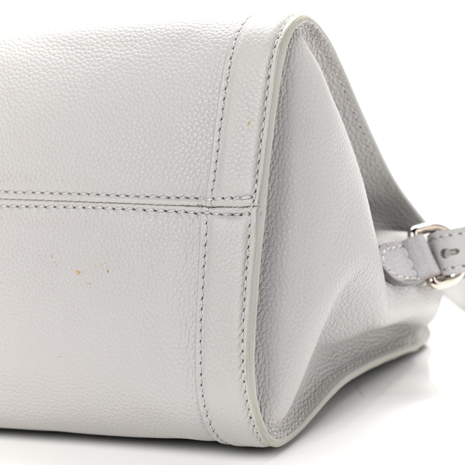 Alexander McQueen Pebbled Calfskin Small Skull Padlock Zip Around Tote Light Grey 10 of 13