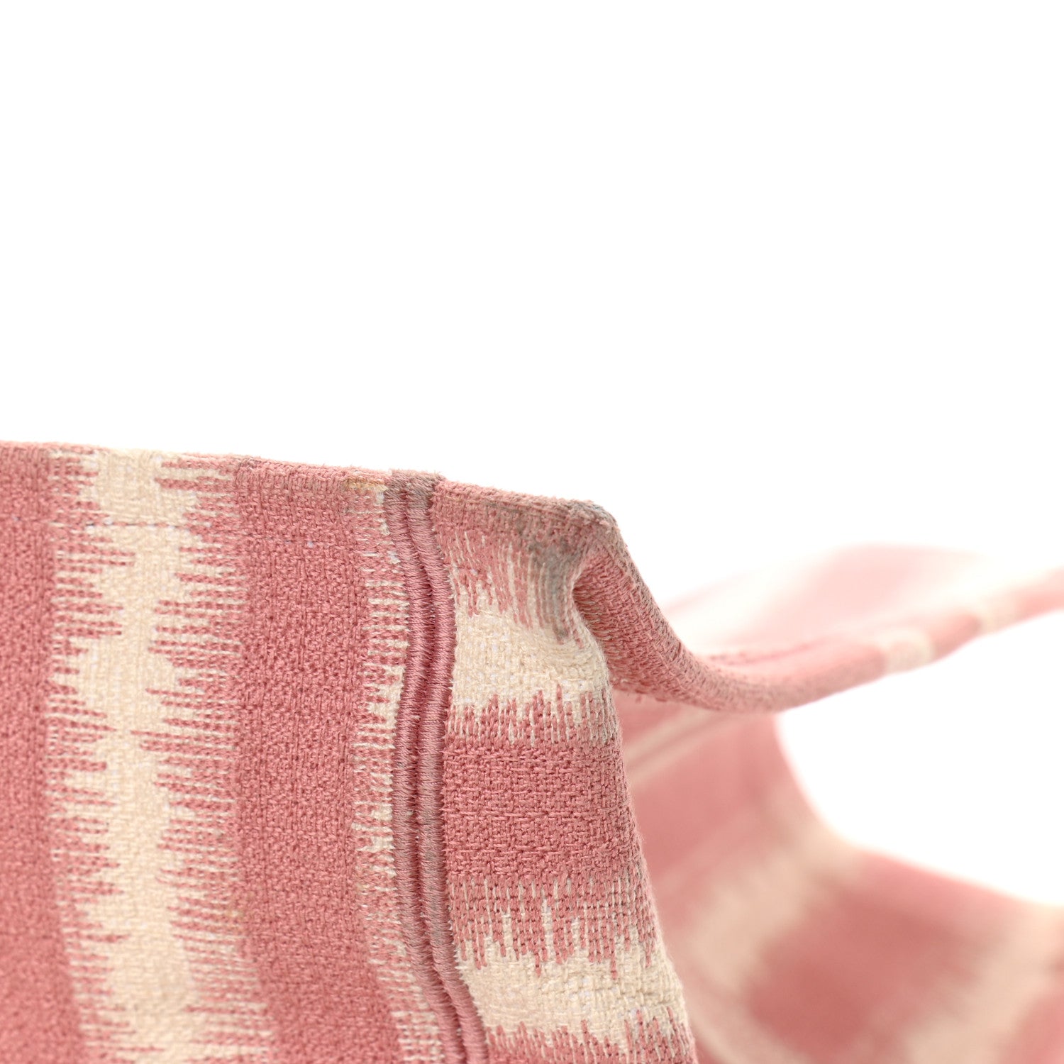 Christian Dior Canvas Embroidered Large Striped Book Tote Pink 11 of 13