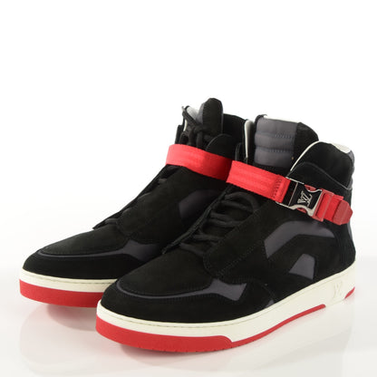 Louis Vuitton Suede Calfskin Nylon Slipstream Sneaker Boot Black 6 3 of 7