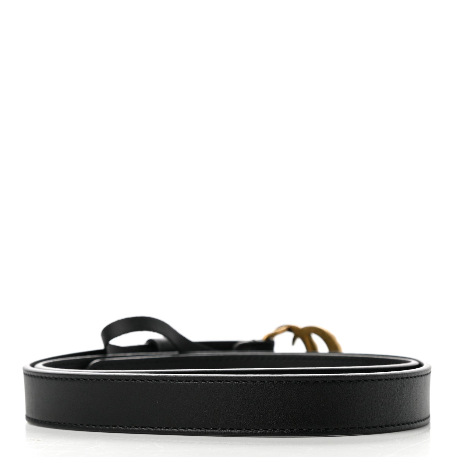 Gucci Calfskin Pearl Double G 20mm Belt 85 34 Black Cream 2 of 3