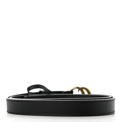 Gucci Calfskin Pearl Double G 20mm Belt 85 34 Black Cream 2 of 3