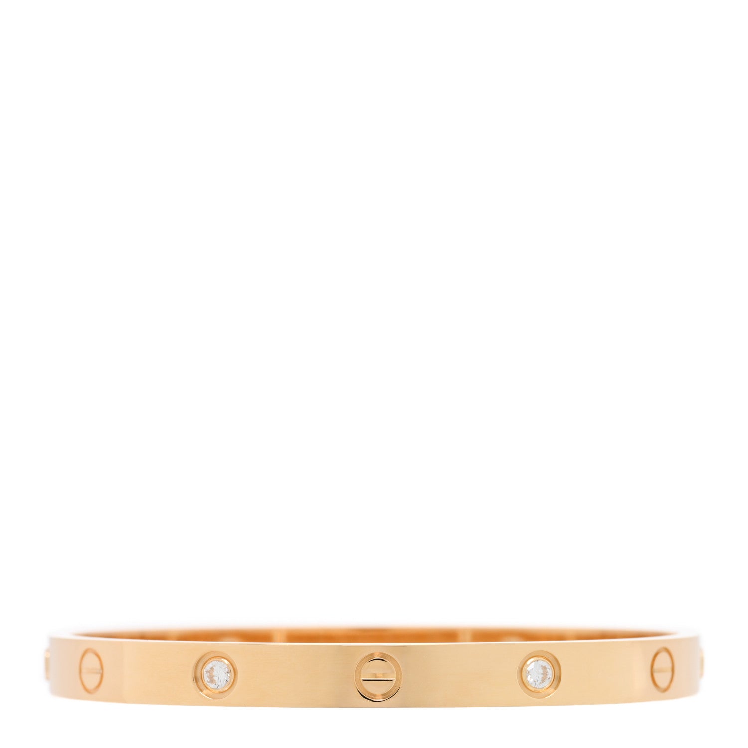 Cartier 18K Yellow Gold 4 Diamond LOVE Bracelet 18 2 of 8
