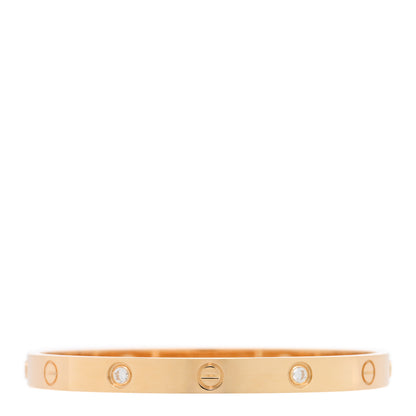 Cartier 18K Yellow Gold 4 Diamond LOVE Bracelet 18 2 of 8