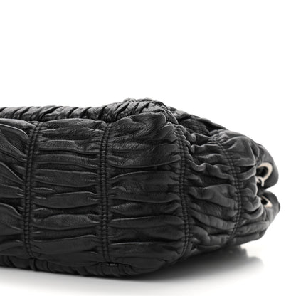 Prada Nappa Gaufre Flap Chain Shoulder Bag Black 9 of 9