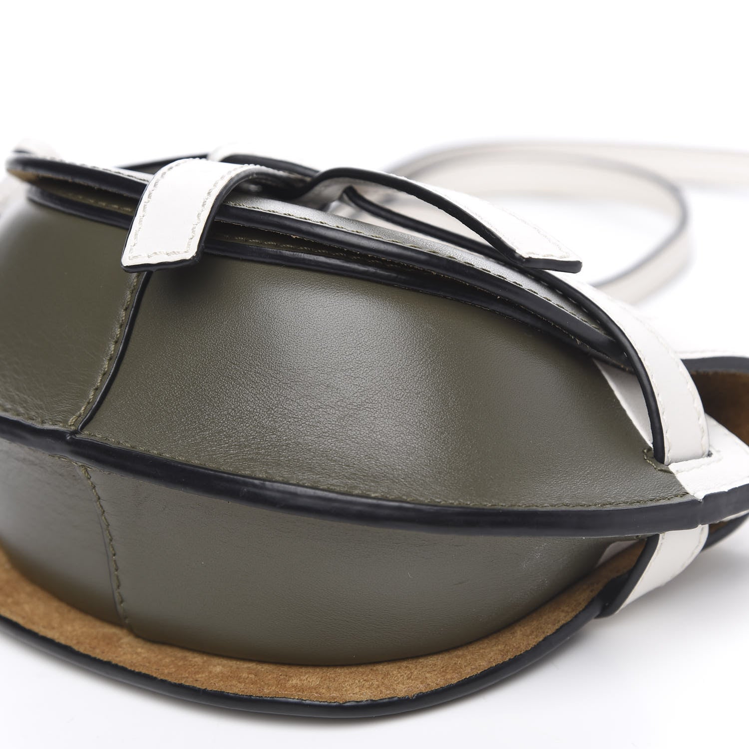 Loewe Calfskin Mini Gate Crossbody Bag Khaki Green Soft White 8 of 9