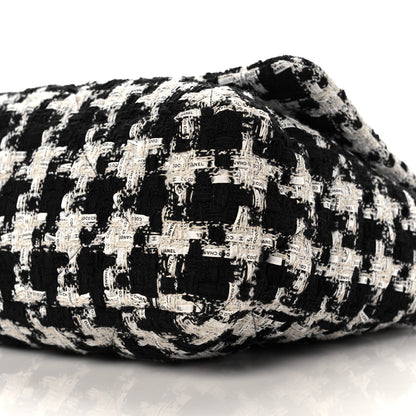 Chanel Tweed Quilted Maxi Chanel 19 Flap Black Ecru White 10 of 11