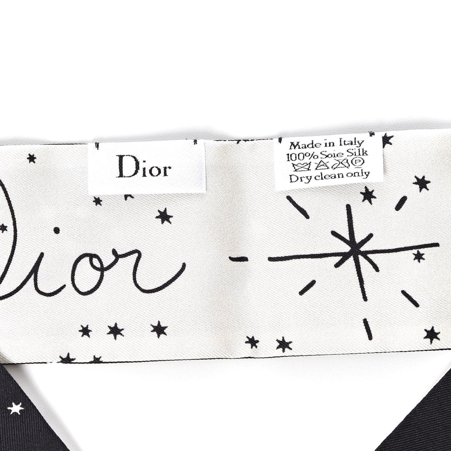 Christian Dior Silk Zodiac Gemini Mitzah Scarf Black 3 of 5