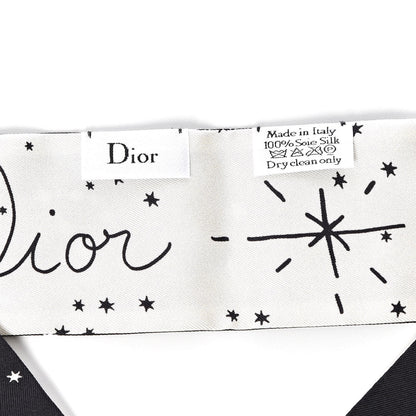 Christian Dior Silk Zodiac Gemini Mitzah Scarf Black 3 of 5