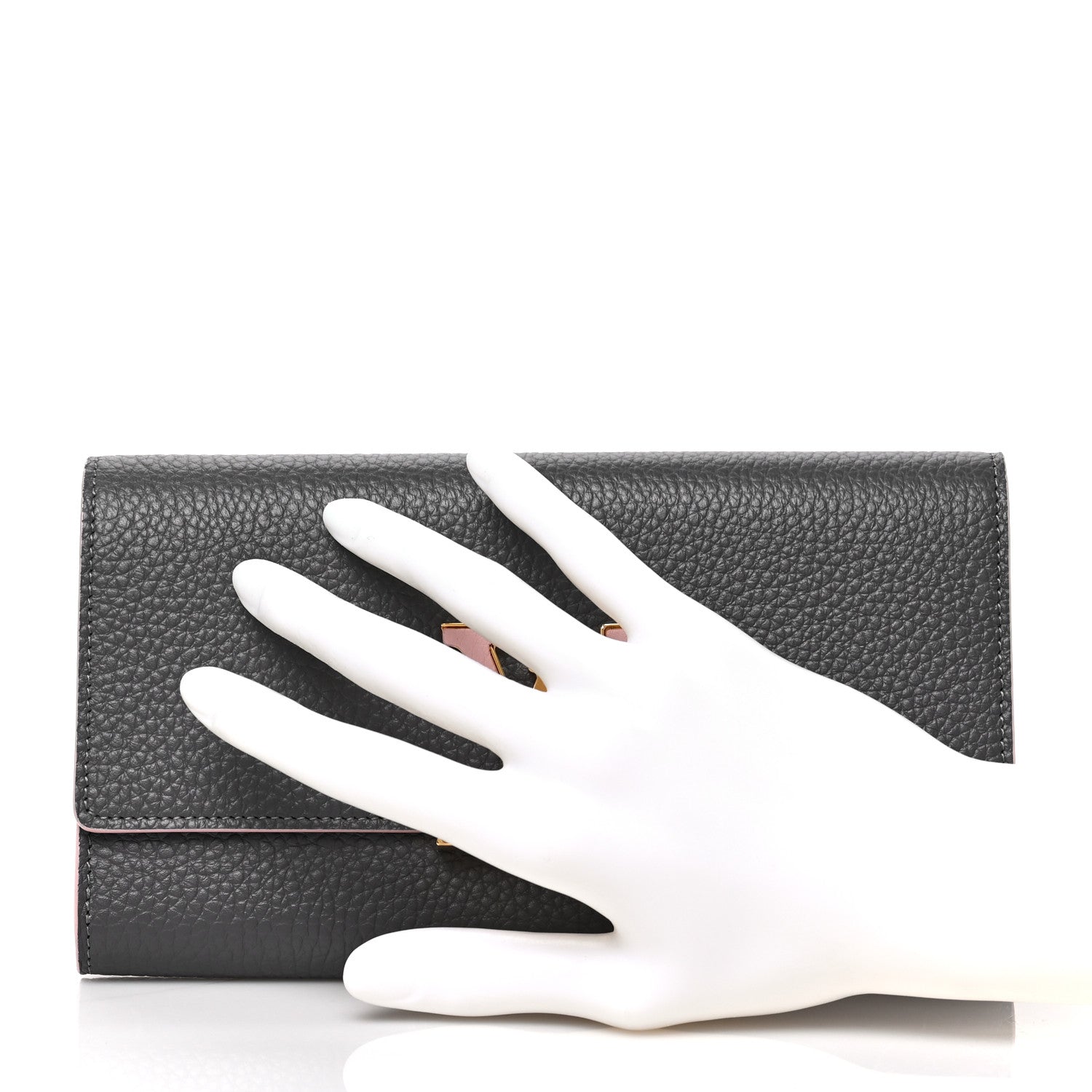 Louis Vuitton Taurillon Capucines Wallet Gris Bubble Gum 2 of 6