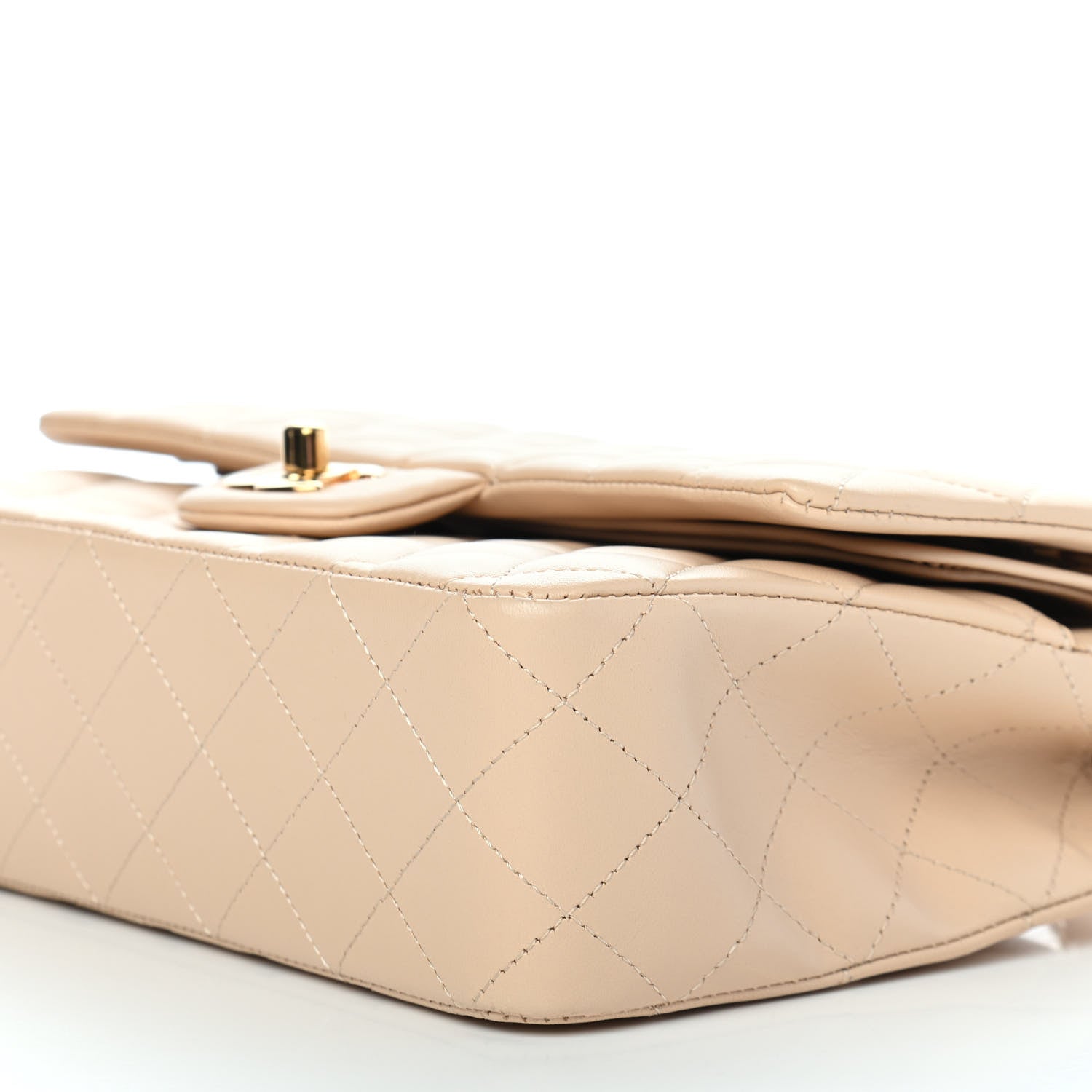 Chanel Lambskin Quilted Medium Double Flap Beige 9 of 9