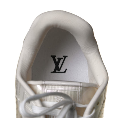 Louis Vuitton Mix Materials Transparent Monogram Mens LV Trainer Sneakers 7.5 White 7 of 9