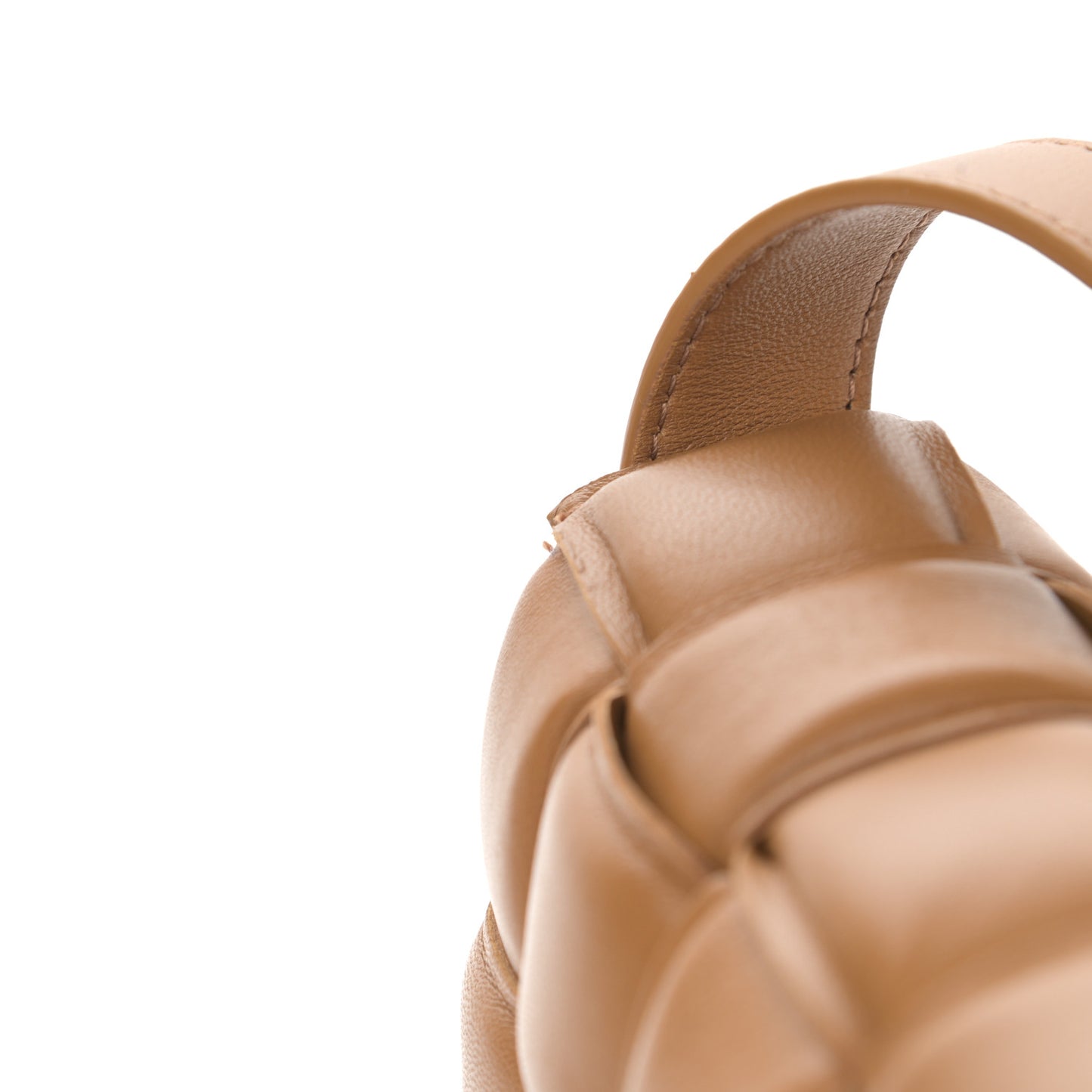 Nappa Maxi Intreccio Padded Cassette Crossbody Bag Caramel