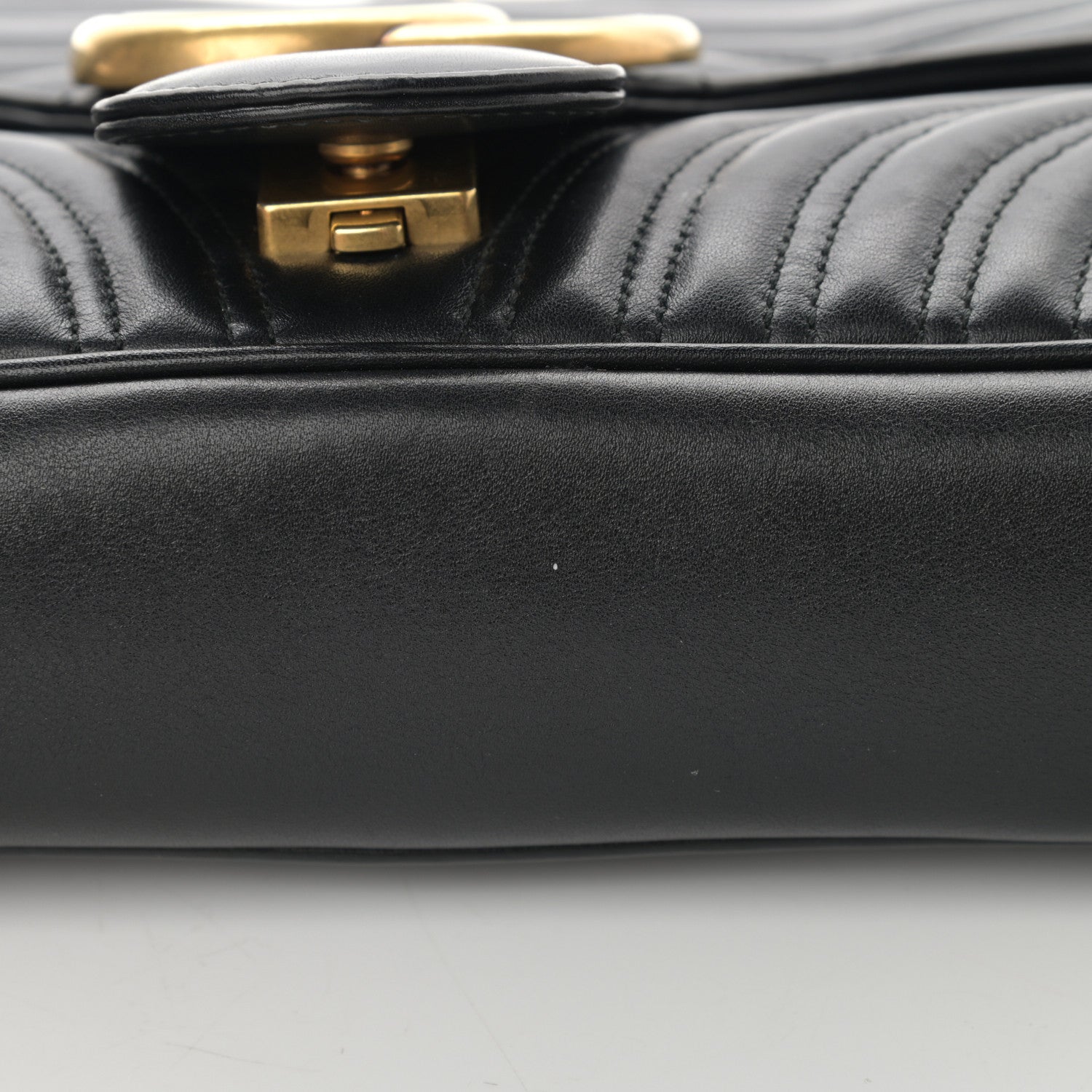 Gucci Calfskin Matelasse Medium GG Marmont Shoulder Bag Black 14 of 15