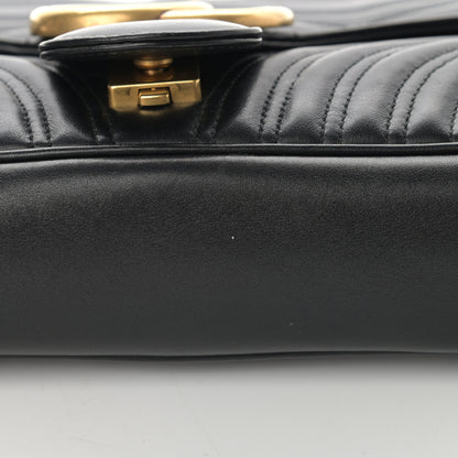 Gucci Calfskin Matelasse Medium GG Marmont Shoulder Bag Black 14 of 15
