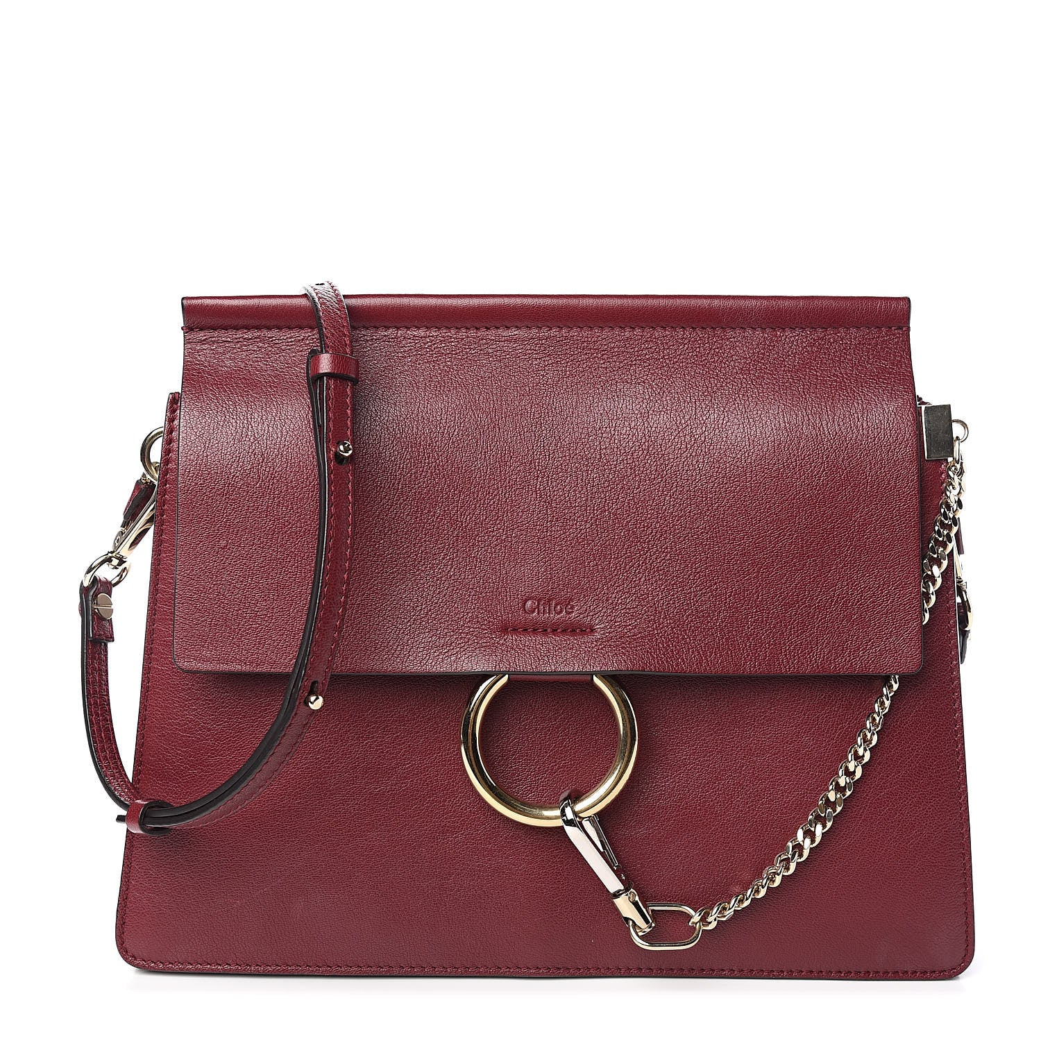 Chloe Calfskin Medium Faye Shoulder Bag Sienna Red 1 of 11