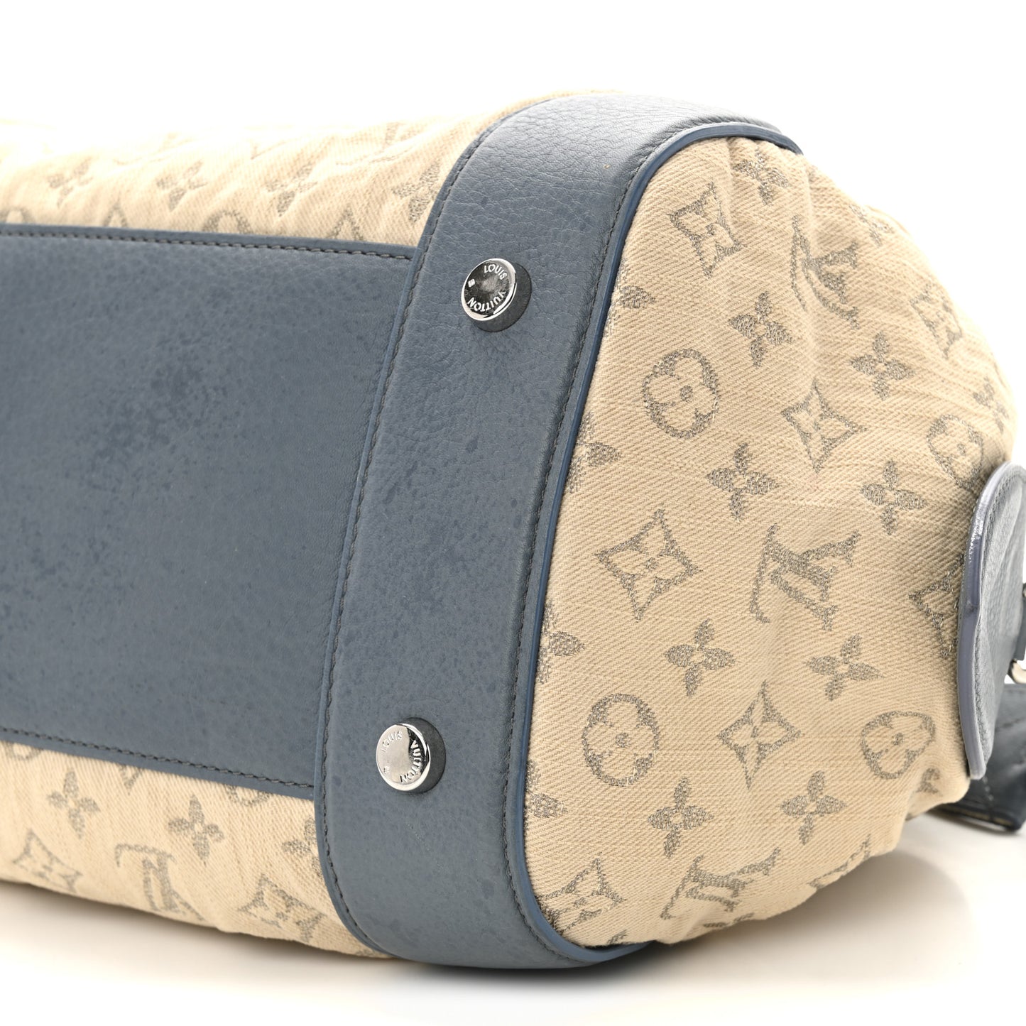 Monogram Denim Speedy Round GM Blue