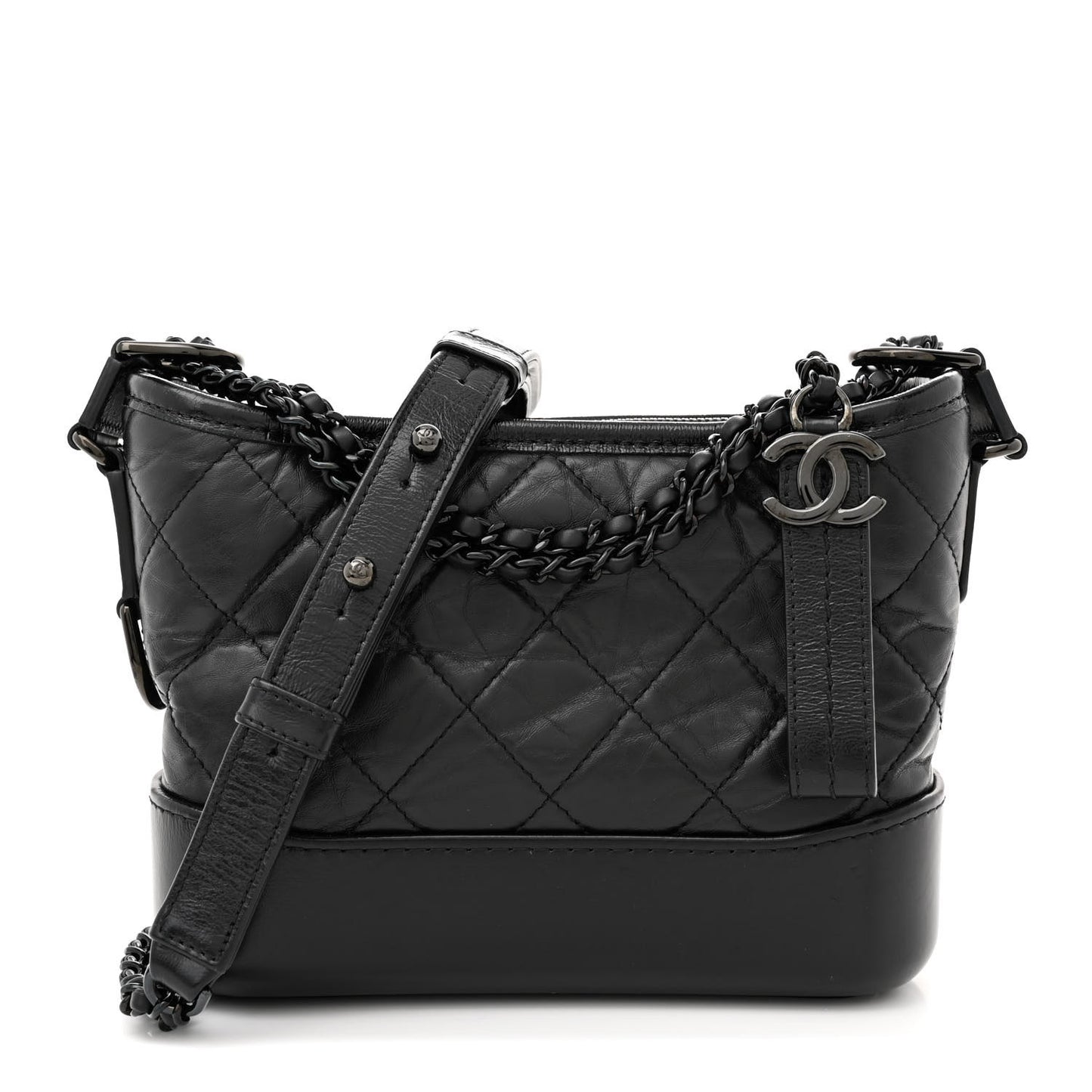 Aged Calfskin Quilted Small Gabrielle Hobo