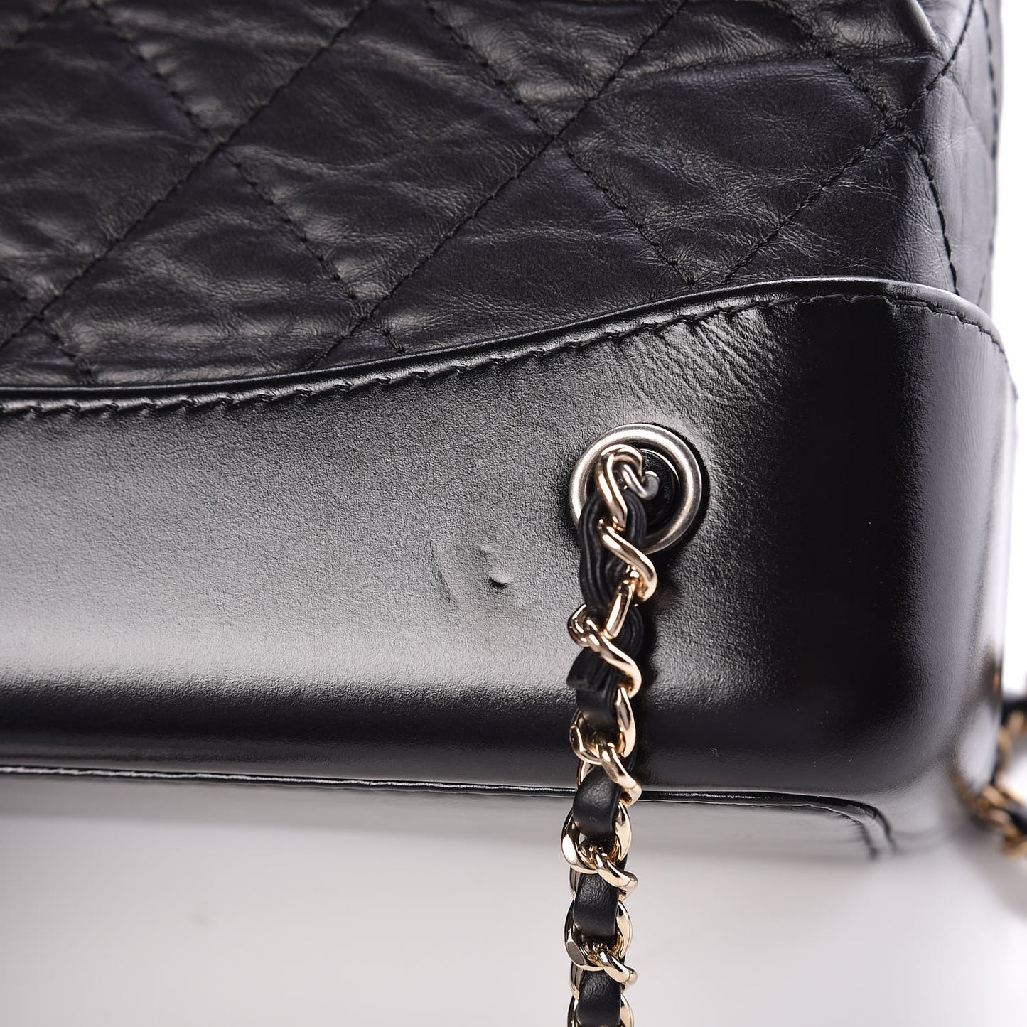 Aged Calfskin Quilted Small Gabrielle Backpack Black
