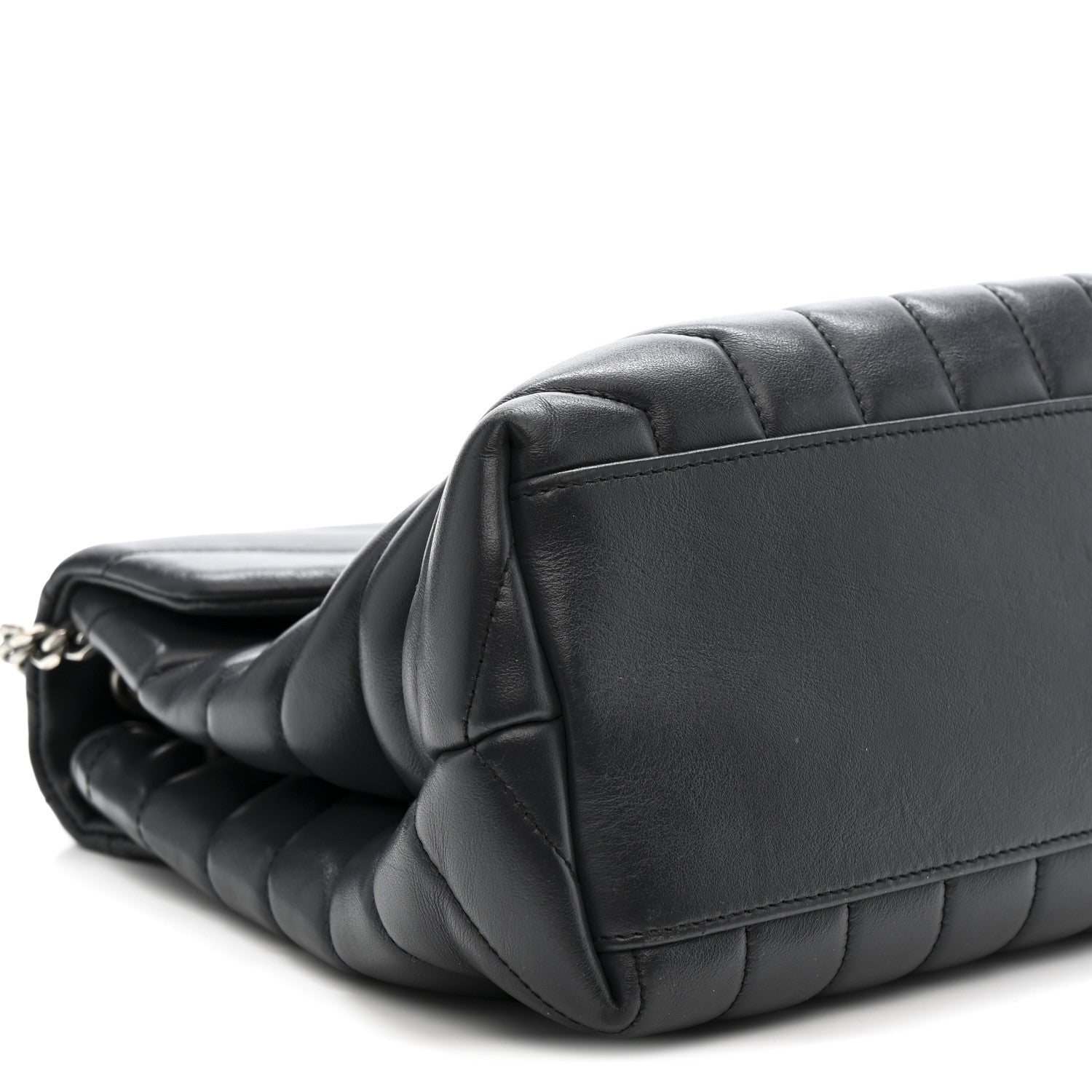 Saint Laurent Calfskin Y Quilted Monogram Medium Loulou Chain Satchel Storm 10 of 16
