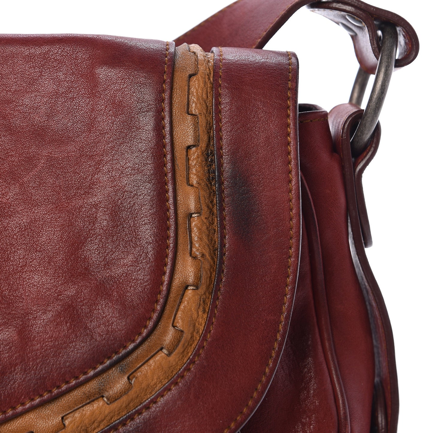 Calfskin Medium Gaucho Double Saddle Bag Red