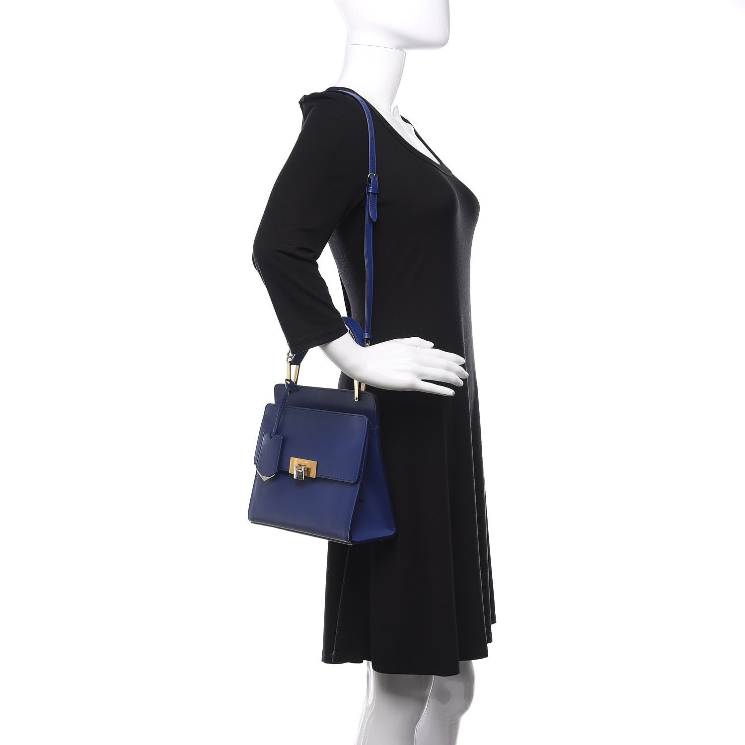 Balenciaga Smooth Calfskin Le Dix S Cartable Shoulder Bag Bleu Mineral 2 of 9