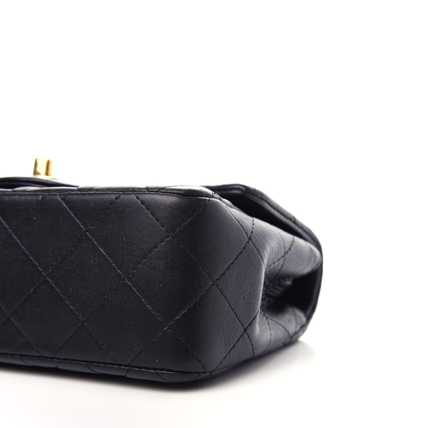 Lambskin Quilted Mini Rectangular Flap Black