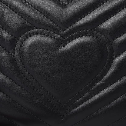 Gucci Calfskin Matelasse Small GG Marmont Shoulder Bag Black 8 of 8
