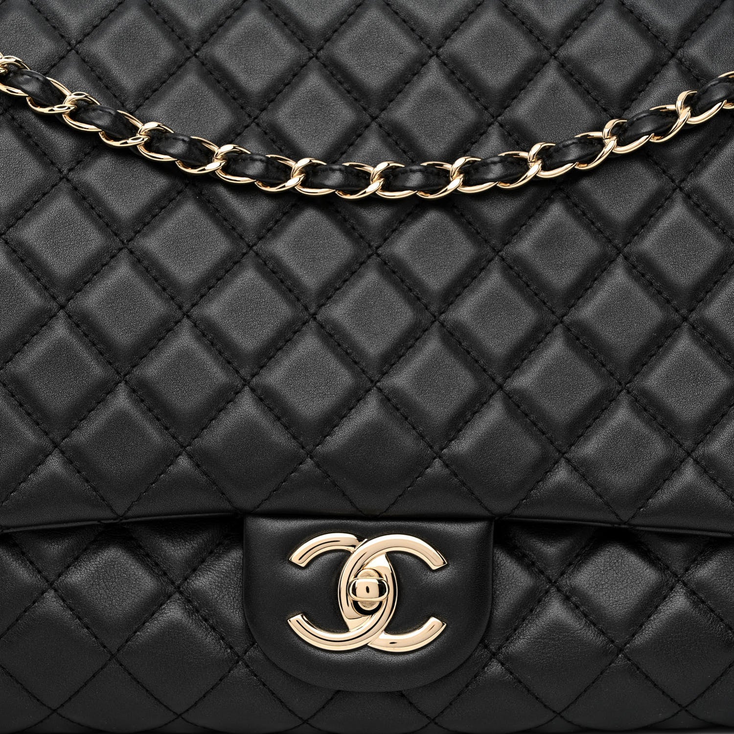 Chanel Calfskin Quilted Small XXL Travel Flap Bag Black 8 of 10