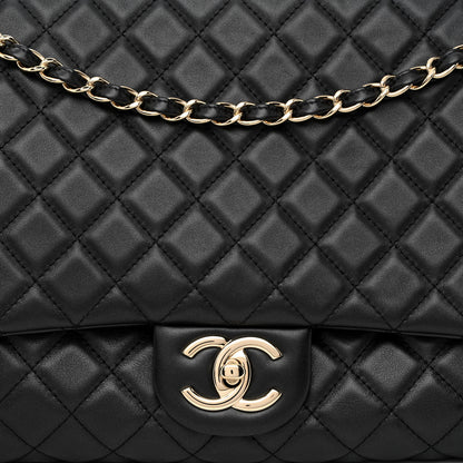 Chanel Calfskin Quilted Small XXL Travel Flap Bag Black 8 of 10
