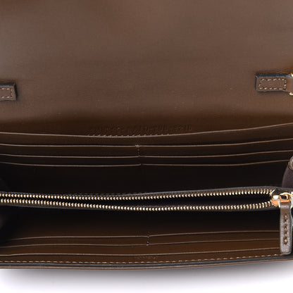 Fendi Nappa Matisse FF Embossed Continental Wallet On Chain Wood 7 of 13