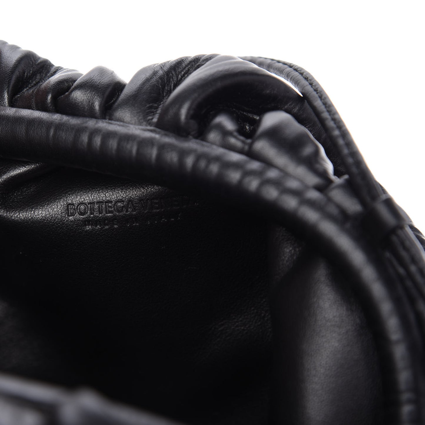 Bark Calfskin Embossed The Mini Pouch Clutch Black