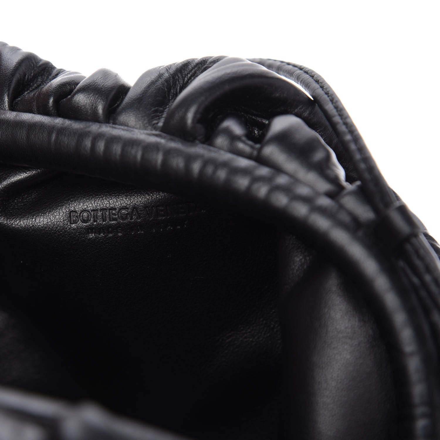 Bottega Veneta Bark Calfskin Embossed The Mini Pouch Clutch Black 8 of 9