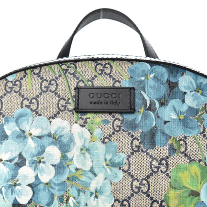 Gucci GG Supreme Monogram Blooms Medium Day Backpack Beige Blue Navy 8 of 9