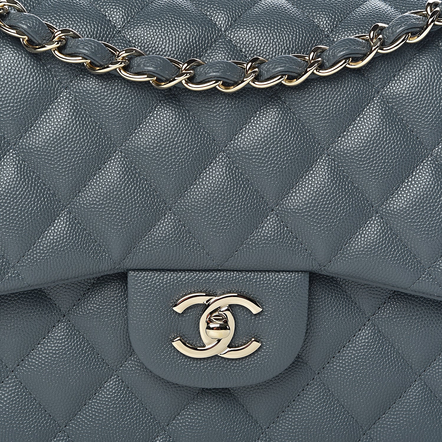 Chanel Caviar Quilted Jumbo Double Flap Dark Grey 11 of 11