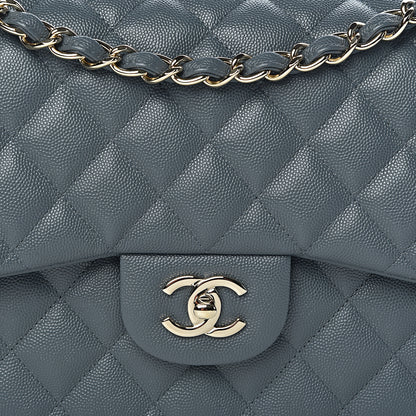 Chanel Caviar Quilted Jumbo Double Flap Dark Grey 11 of 11