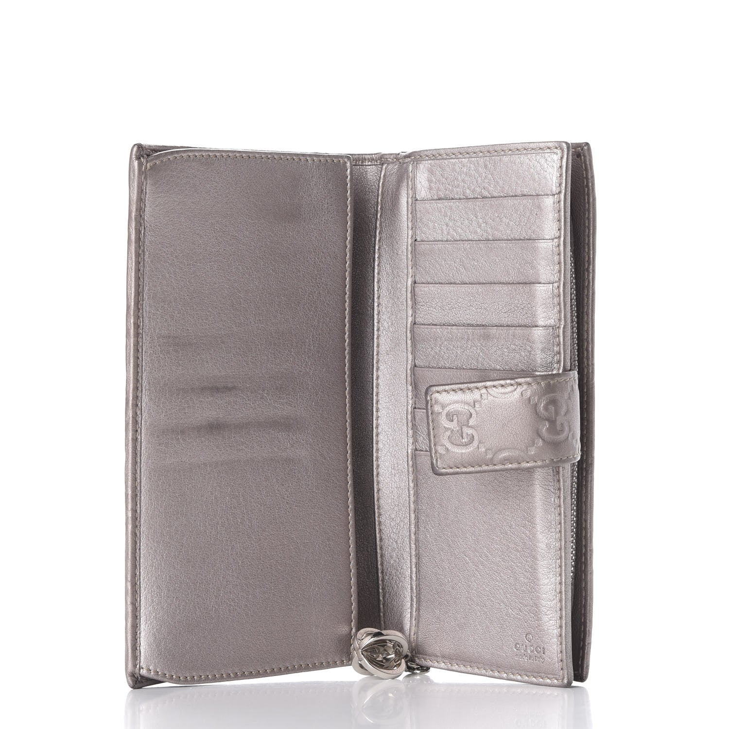 Gucci Guccissima Twins Continental Flap Wallet Silver 4 of 8