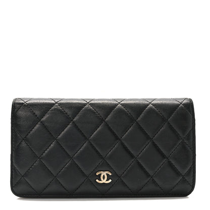 Chanel Lambskin Quilted Yen Wallet Black 1 of 11