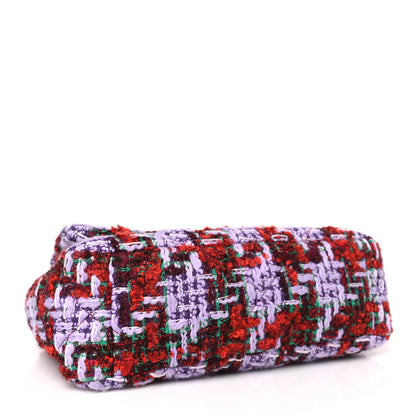 Chanel Tweed Quilted Medium Chanel 19 Flap Red Purple Green 4 of 9